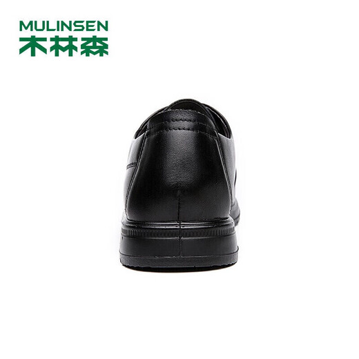 木林森（MULINSEN）男鞋商务皮鞋简约日常休闲单鞋 黑色 40码 SL67341