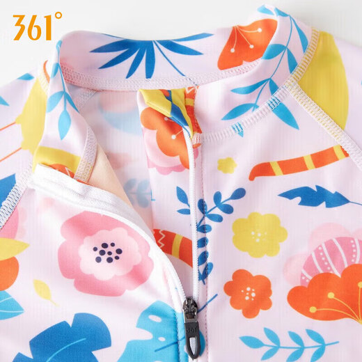 361°儿童泳衣女童可爱印花短袖连体游泳衣中小童女孩夏季速干泳装