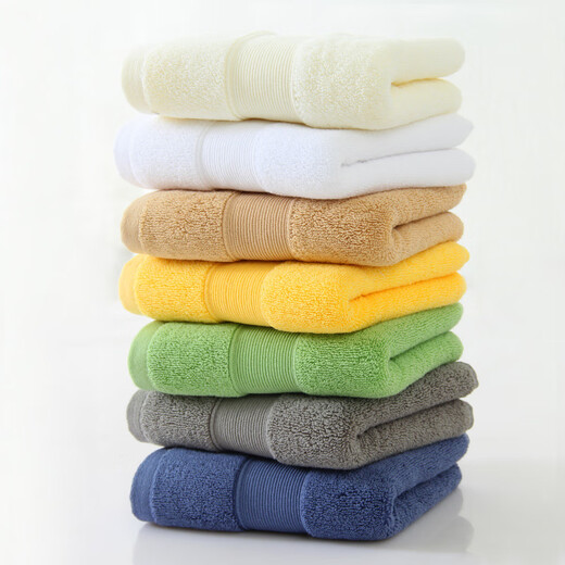 Full strength wide satin thickened imported and exported pure cotton towels custom logo solid color absorbent towels face towels high-end hotel towels can be customized yellow towels 160g (75*35)