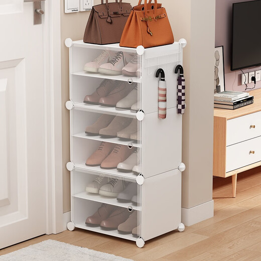 Anya ultra-thin shoe cabinet door simple shoe rack entrance multi-layer dust-proof storage rack resin assembly cabinet single row six layers