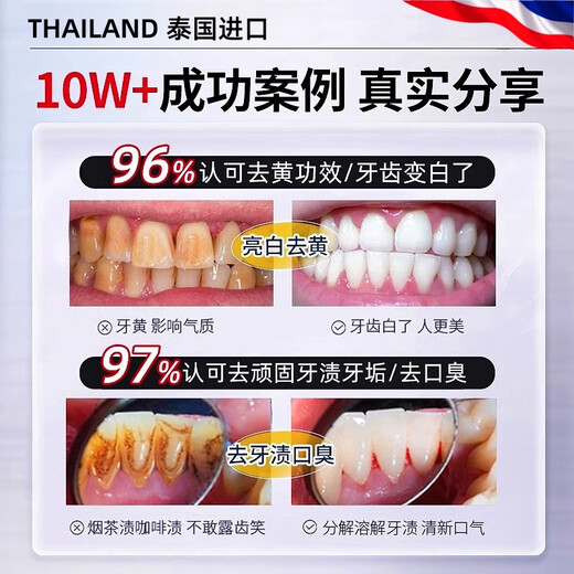 Wishine Thailand imported tooth washing powder, smelly, yellow removed tooth stains, smoke stains, littering white, fresh cleaning powder 80g