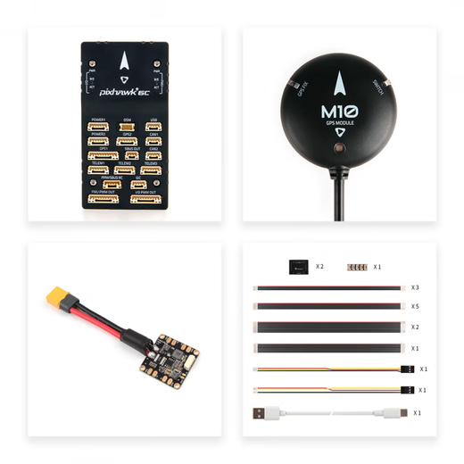 Holybro Pixhawk6C flight control PX4 drone model vertical fixed-wing multi-axis intelligent cruise flight control standard set + PM06 + M10GPS new Pixhawk6C (plastic shell)