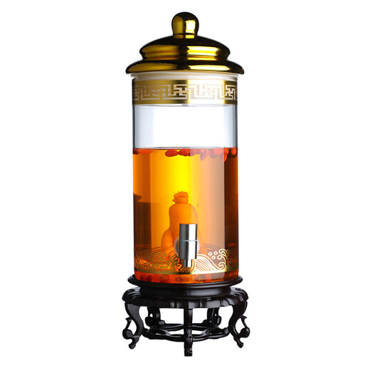 Enyi large diameter wine bottle with faucet thickened sealed glass wine jar medicinal wine jar 100Jin Jin equals 0.5kg + base