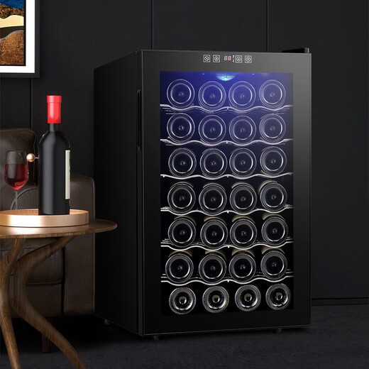 Bacchus red wine cabinet thermostatic cabinet electronic temperature control wine cabinet moisturizing cabinet home living room mini small wine cabinet office refrigerator cabinet fresh cabinet air-cooled frost-free energy-saving small wine cabinet BW-70D1 stainless steel shelf 28 pieces 70L