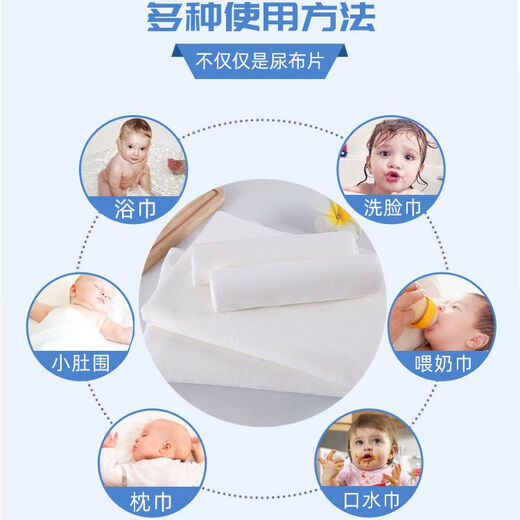 LUKE LULU纯棉纱布尿布新生儿婴儿尿片纯棉纱布宝宝尿布可洗婴儿用品介子布 50*80单层 10条装