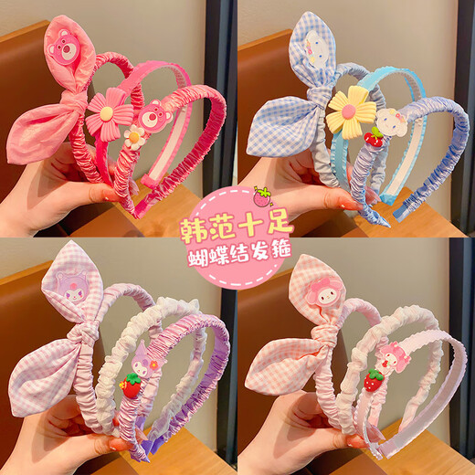 LEMIAO Children's Hairband Girls Strawberry Bear Hairpin Summer Hair Bundle Little Girl Cartoon Bow Headband Hair Accessory Female A716-2 Melody 3 pcs B01-303