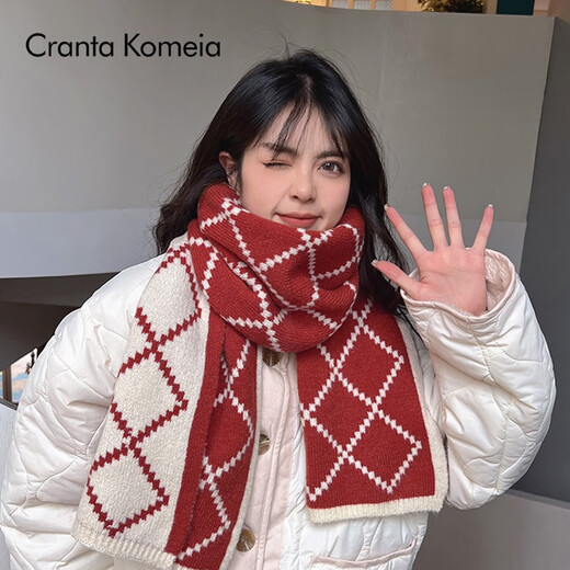 Cranta Komeia Scarf для женщин осенью и зимой 2025 г. Новый шарф для женского платки сгущенным и роскошным подарком на день рождения для подруги жену красного риса.