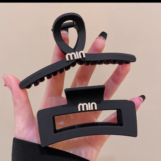 Sensual black matte hairpin for hair volume on the back of the head, women's summer large hairpin shark clip headwear