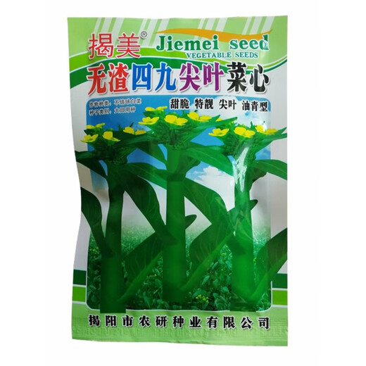 广东四九甜菜心种子白菜红菜苔四季蔬菜种籽孑连州增城迟青菜秋季 长合80天尖叶甜菜心种约25克