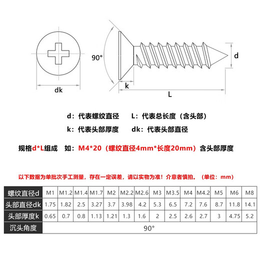 316 Tornillo de autodeciente de acero inoxidable Costersunk Head Authelpping Head Autod-Tail Wall Dry Murning Nail de madera Tornillo de alambre de alambre de dientes GB846 316 Autorsunk Head Autodelante M4*50 [20 Cápsulas]