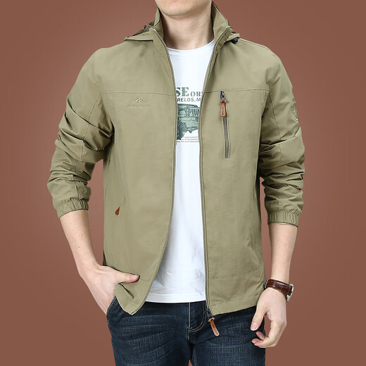 Hengyuanxiang Outdoor Herrenjacke Herbst und Winter 2025 Neue Herbstkleidung für Männer mittleren Alters und Fleece-Jacke Herren Frühling und Herbst Dicke militärische Grün 9898 plus Fleece Style XL