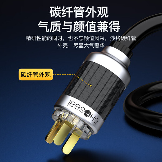 Akihabara (Choseal) Fieber-Grad Einkristall Kupfer-Audiokabel mit Nervendrahtschildschicht Anti-Interferenz HiFi Soundqualität Home Audioverstärker Audioverbindung Kabel American Standard Audio Dedicated Power Kabel QS9901 3 Meter