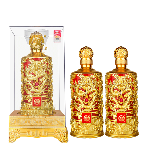 Baishui Dukang strong-flavor liquor, vintage Fengtan Longzun solid-state fermented grain wine, self-drinking wedding banquet gift wine, 52 degrees, 500mL, 2 bottles, You90