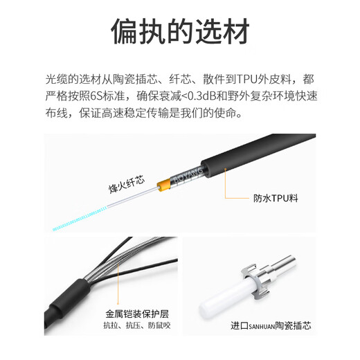 博扬（BOYANG）BY-Y15252S 电信级光纤跳线st-lc 单模双工 15米 单模双芯7.0基站通信野战拉远室外光纤线