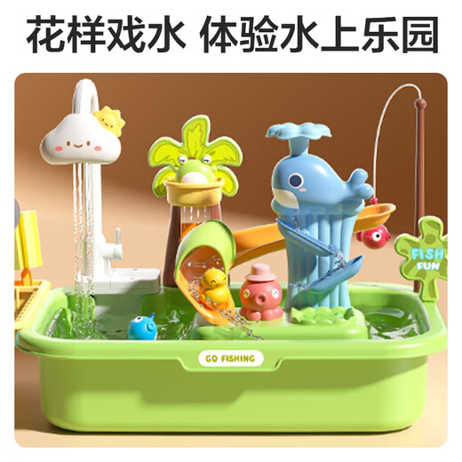 迪漫奇（Dimoarch）儿童洗碗机玩具电动仿真水龙头洗菜池盆过家家厨房玩具绿色610