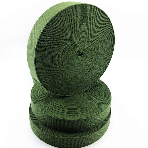久臻 YZH123 多规格帆布背包织带 耐磨打包捆绑带  军绿色 2cm*10m 厚度2mm