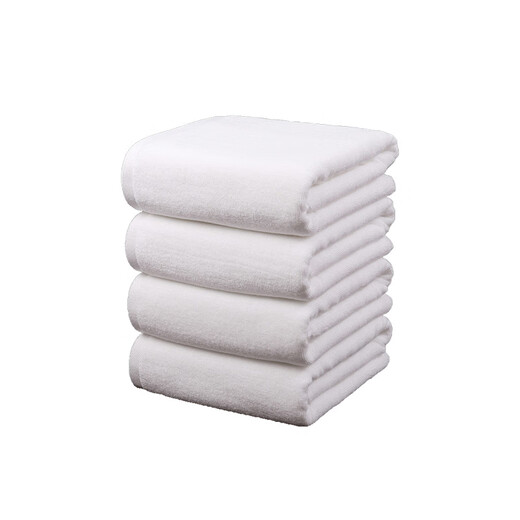 Hotel hotel beauty foot bath club pure white thickened water-absorbent adult large towel white bath towel 600g 32 strands thick 70*140cm