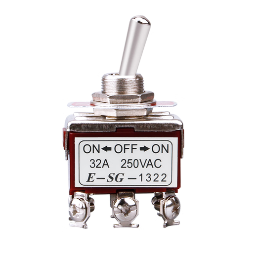 Toggle switch 32A silver point high current rocker switch 1322 two-speed 6-pin 3-speed twist switch toggle switch 1122A (3-pin 3-speed) copper silver point