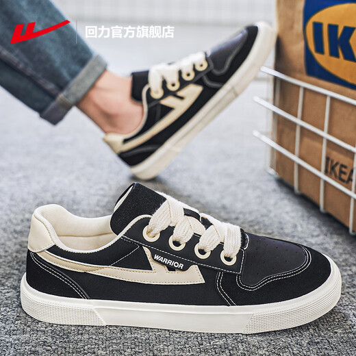 Huili official low-top canvas shoes men's shoes casual sports shoes men's classic student skateboard shoes men's classic/black and white-main picture model 43