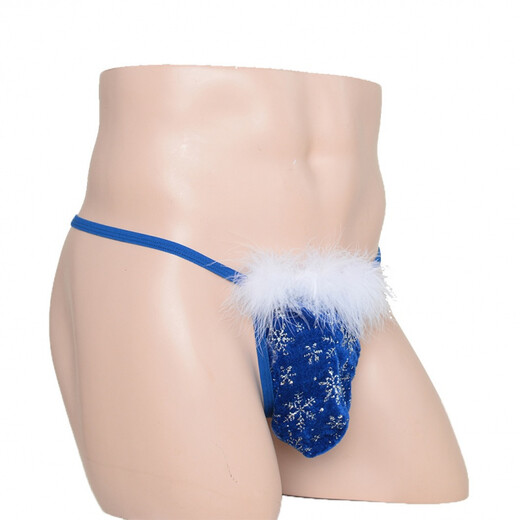 ROSELEX confidential delivery men's sexy thong plush temptation butt lift intercourse without taking off sexy snowflake red one size