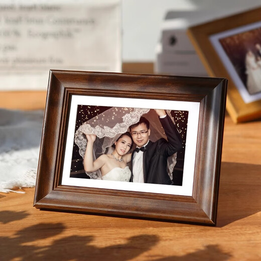 Senmiao picture frame custom Chinese calligraphy and painting frame large size custom color photo frame table setting framed wall hanging picture frame 8125 walnut color (pine + lacquer) Customized size contact customer service Wall hanging