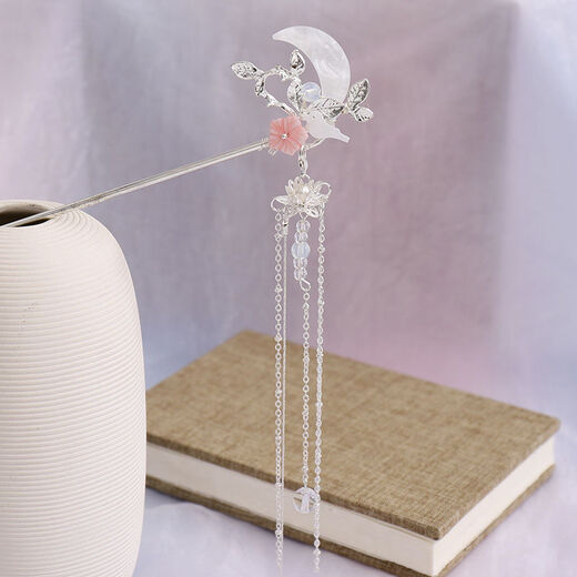 Yanxiang ancient style hairpin headdress girl Hanfu hair accessories ancient costume tassels step accessories retro fairy hairpin ancient jewelry Qingyue hairpin one