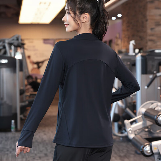 KEJIMITAO Large Size Running Top Women's Autumn Fitness Yoga Wear Sports Jacket Zipper Loose Quick-Drying Long Sleeve Fat mm Red M (Recommended 90-105Jin Jin equals 0.5kg)