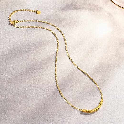 Saturday Fu 5G craft gold necklace women's sugar cube pendant birthday gift price A0612644 about 3.19g