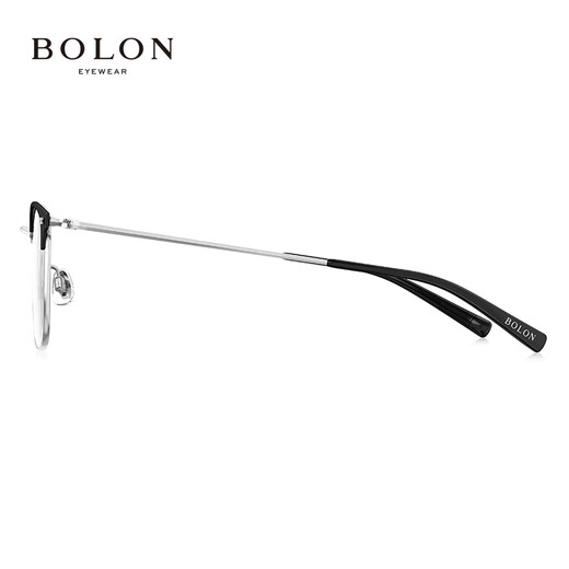Bolon Tyrannosaurus-Brille Wang Hedi Das gleiche 25-jährige neue Produkt Myopia Gläsers Rahmen Titanium Augenbrauenrahmen kann mit BA7009 B15 Mattschwarz Silber/Halbgloss mattes schwarzes Einzelrahmen abgestimmt werden