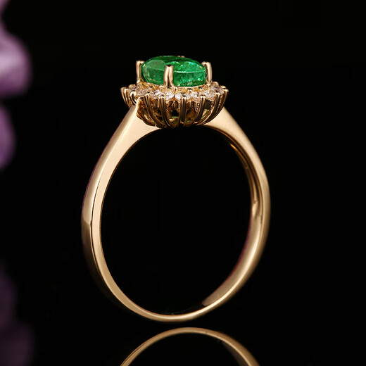 HEEKAIYI Ring Women's Emerald Gemstone Ring Luxury Jewelry Chinese Valentine's Day Birthday Gift for Wife and Girlfriend Emerald Gemstone Ring (1.0ct/Selected Flawless)