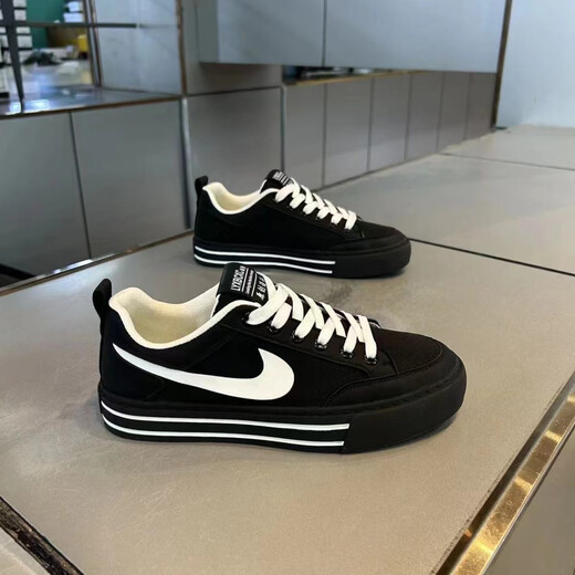 Hong Kong counter purchasing agent Spring and Autumn 2024 new soft sole breathable men's shoes canvas versatile lace-up lightweight men's trendy shoes black single layer 39 (size is larger and one size smaller)