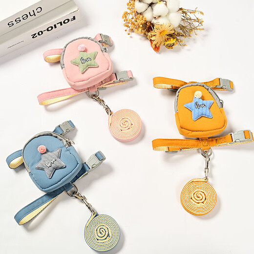 Cat and dog rope traction rope for small and medium-sized dogs, explosion-proof dog leash, anti-breakaway harness, Teddy cat rope, watermelon red, S size, recommended weight 3-6 Jin Jin equals 0.5 kg