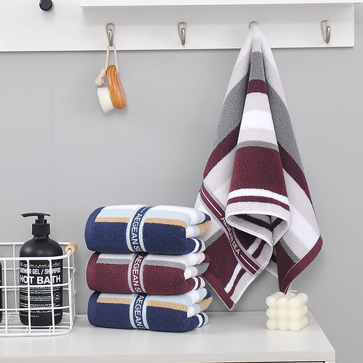 Shantou Lincun towel pure cotton face wash household soft absorbent lint-free hotel shower men and women adult thickened cotton face towel 2 pieces Eternal series 100% cotton 75x35cm