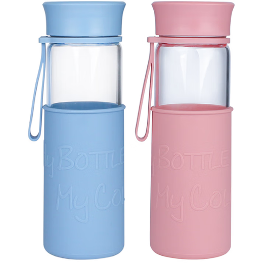 Copa de vidrio de vidrio de bloqueo de bloqueo portátil coreano coreano fácil 500 ml de gran capacidad Copa de agua simple taza fresca taza de té letra 500ml-673mp