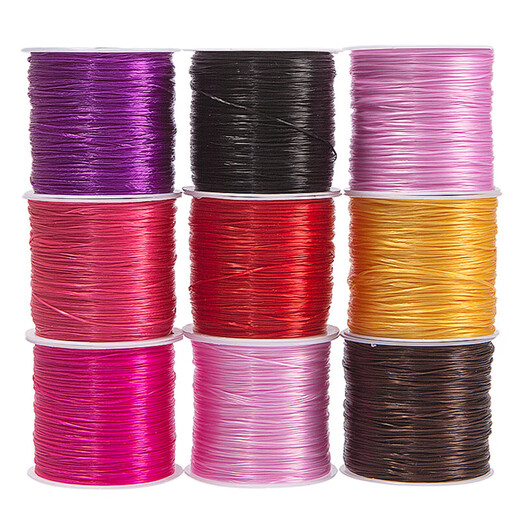 TANJIN Crystal Bracelet Rope Elastic Beads Wear-resistant Beaded Bracelet Rope Rubber Band High-end Cultural Toy Transparent Beef Tendon Golden Yellow 0.8mm/10 Meters