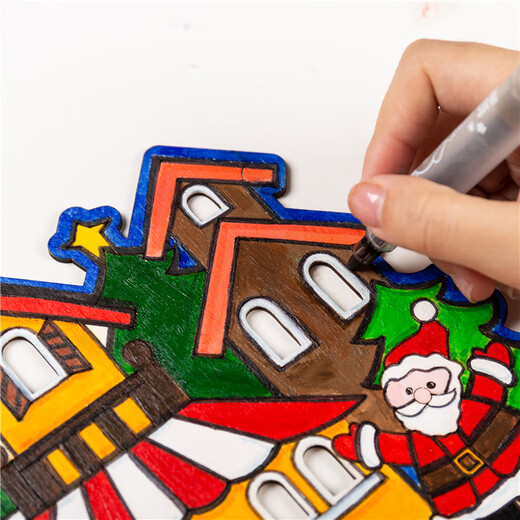 MEiKE Christmas handmade diy coloring hut children's creative art painting making toys gifts kindergarten materials Christmas coloring hut