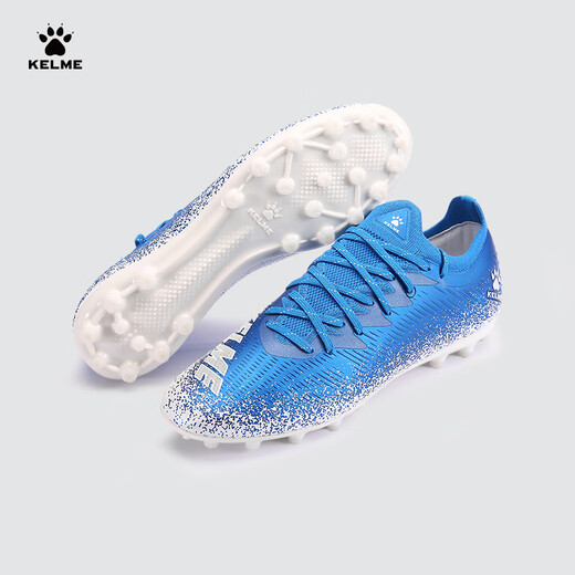 卡尔美（KELME）MG足球鞋男透气短钉球鞋学生比赛圆钉球鞋成人 彩蓝白 44 