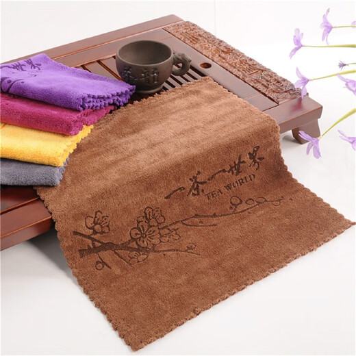 Baxi (BAXI) high-end tea towel cloth thickened absorbent towel tea table cloth rag pad tea set accessories tea wiping table tea table Zen coffee color one tea one world thickened absorbent 30*30cm