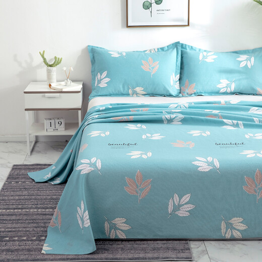 Yalu Free and Easy Bedsheets Thickened Old Coarse Bedsheets Four Seasons Bedsheets Machine Washable Single Bed Sheet Fitted Bedspread Single Piece Gentle Rain 160*230cm