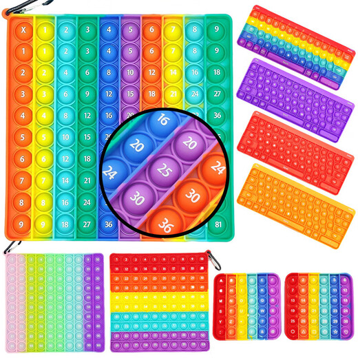 Vitalität Kinder interessante Zahl Crab Kinder Lernspielzeugdrucktastatur Alphanumeric 12x12 Multiplikationsformeln zur Zerstörung der Rattenpionierregenbogen 1-100 Zahlen (Single Rainbow 20cm)