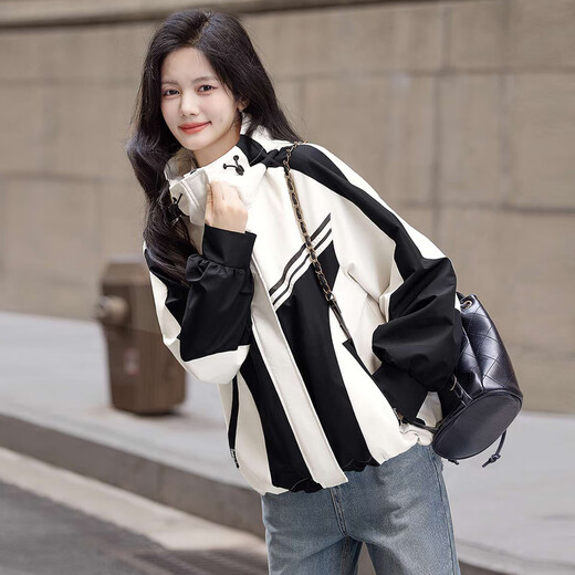 Cypress House Chaqueta de trabajo con capucha para mujeres 2025 Autumn New Drawstring coreano informal suelto delgado