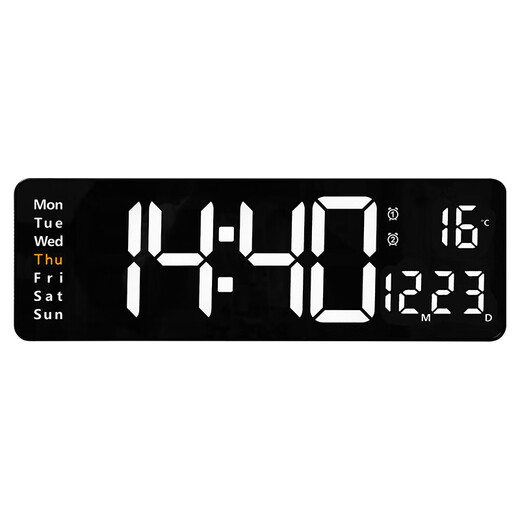 Clcey 16-дюймовый функциональный экран. Отображение часы Nordic Digital Clock Простые настенные гостиные.