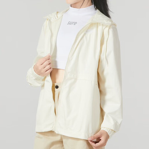 耐克（NIKE） 外套女装秋季新款运动服梭织防风连帽上衣夹克DM6180-010 DM6180-113米黄 S