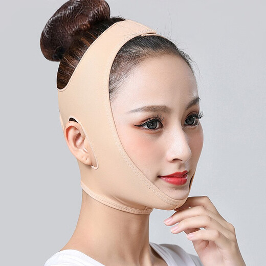奥兰尚线雕面吸脂肪瘦脸术后下颌绷带提拉紧致v脸面罩颈颌神器下颚头套 肤色 2XL （150-170斤左右）