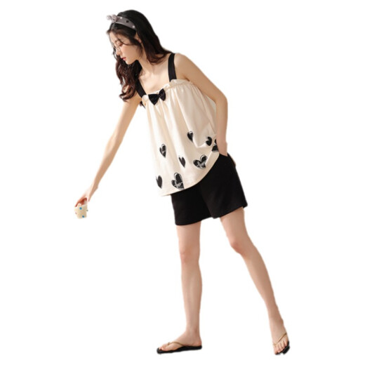 澳琪兰睡衣女夏季纯棉薄款性感吊带短裤套装无袖背心可爱家居服夏天全棉 C9902 女士XXL