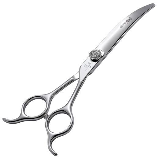 Xuanniao professional pet curved scissors large curved scissors pet beautician special dog hair cutting high-end imported pet curved scissors 7.5 inches large curved