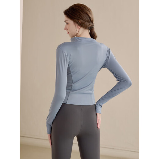 LULUUVTTOH Stand Collar Zipper Yoga Wear Jacket Women's Cardigan Cycling Wear Quick-Drying Sports Top Long Sleeve Autumn and Winter Fitness Wear for Women Cardamom Green L