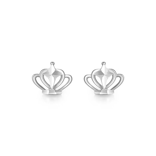 Mengjinyuan PT950 platinum earrings, crown temperament earrings, birthday gift for girlfriend, about 1.7g