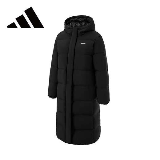 Adidas long down jacket men's and women's same duck down hooded warm fashion trendy jacket XL code