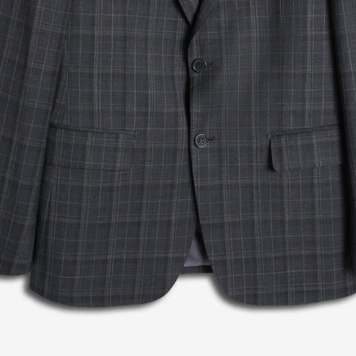 K-Boxing Men's Wear (K-Boxing) Single suit + trousers Retro plaid wool business suit | BSFT3313 Dark Gray 48/L